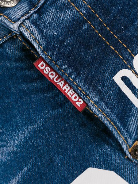Синие джинсы с принтом Icon Dsquared2 S80LA005S30663 фото-8