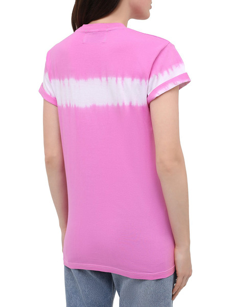 Розовая хлопковая футболка с принтом тай-дай (Футболки) Forte Dei Marmi Couture 2PSF9200 фото-4