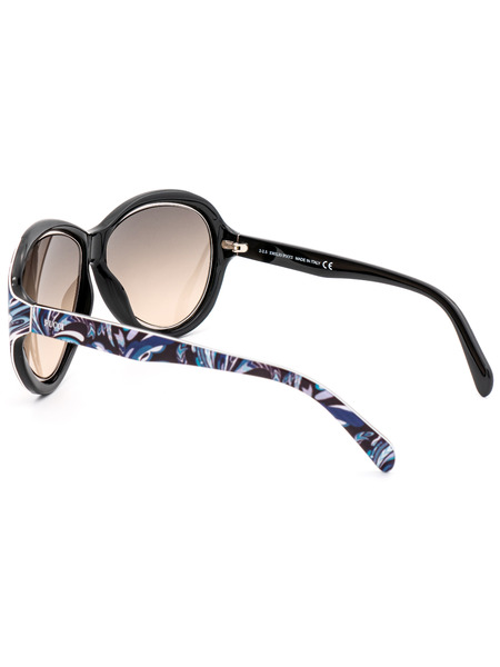 Солнцезащитные очки черного цвета с принтом EP0018 05B (Солнцезащитные очки) Emilio Pucci 664689710898 фото-4