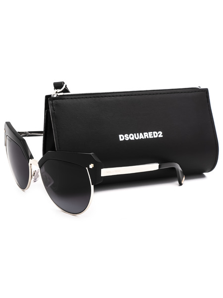 Солнцезащитные очки DQ0254 01B в черной оправе с вставками Dsquared2, фото