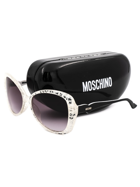 Солнцезащитные очки-бабочки в белой оправе MO73103SA 03SA Moschino, фото