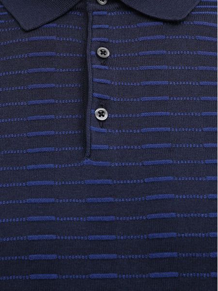 Синяя рубашка поло с короткими рукавами Corneliani 87M5621125162 фото-5