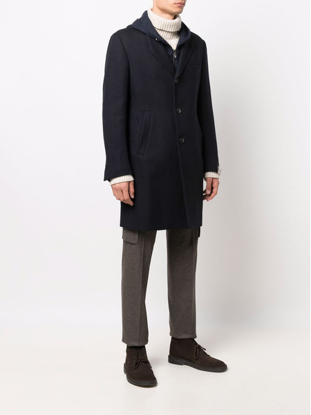 Однобортное пальто с капюшоном Corneliani, фото