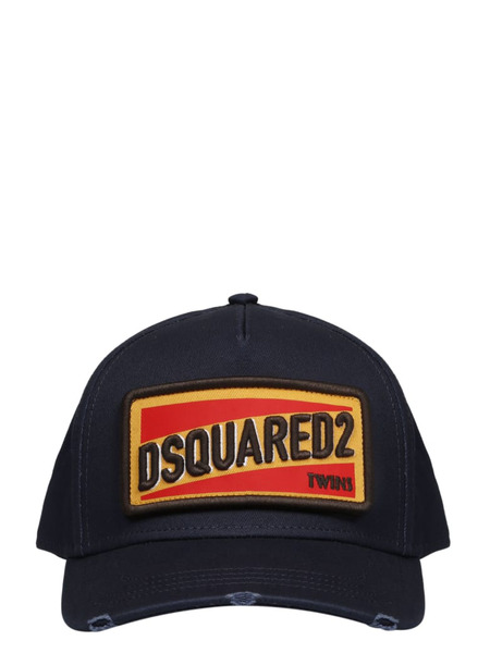 Синяя кепка с вышитым логотипом Dsquared2, фото