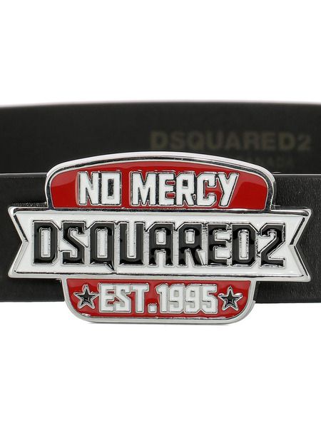 Черный ремень No Mercy с пряжкой-логотипом Dsquared2 BEM0116-12900001-M556 фото-4
