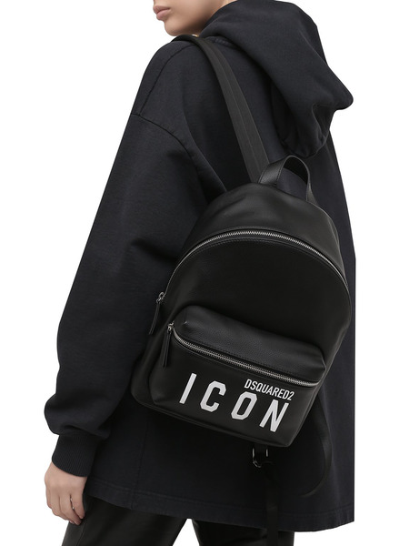 Черный кожаный рюкзак Icon Dsquared2, фото