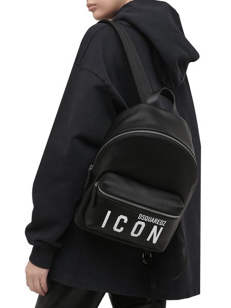 Черный кожаный рюкзак Icon