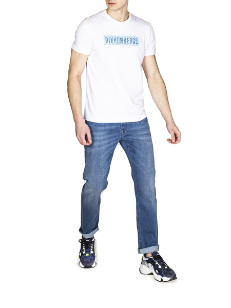 Мужская белая футболка с логотипом Bikkembergs, фото