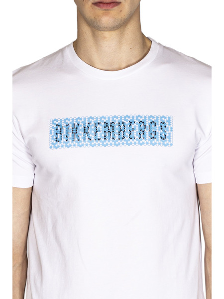 Мужская белая футболка с логотипом (Футболки и поло) Bikkembergs C410104E2231 фото-5