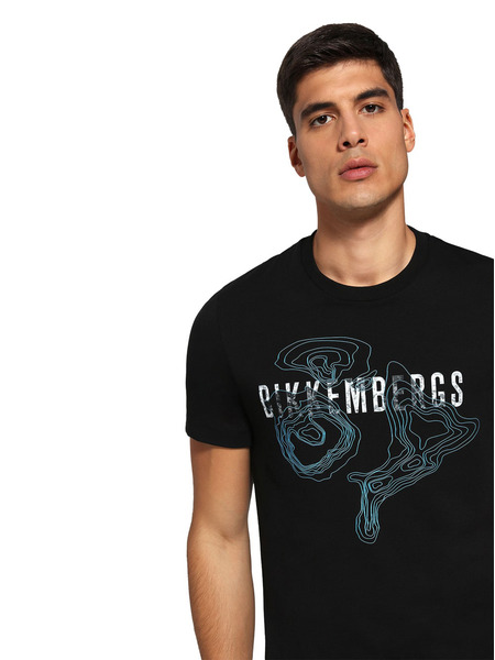 Черная футболка с принтом водной карты (Футболки и поло) Bikkembergs C410124E1811 фото-4
