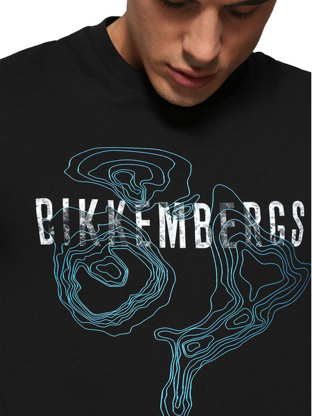 Черная футболка с принтом водной карты (Футболки и поло) Bikkembergs C410124E1811 фото-5