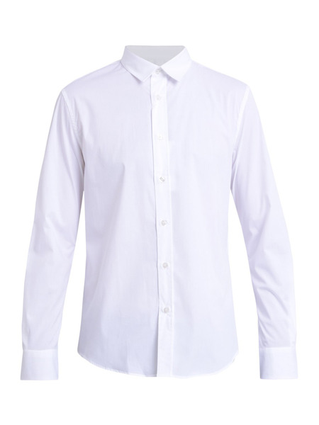 Белая рубашка из хлопкового микса Bikkembergs CC00904S2931 фото, Рубашки