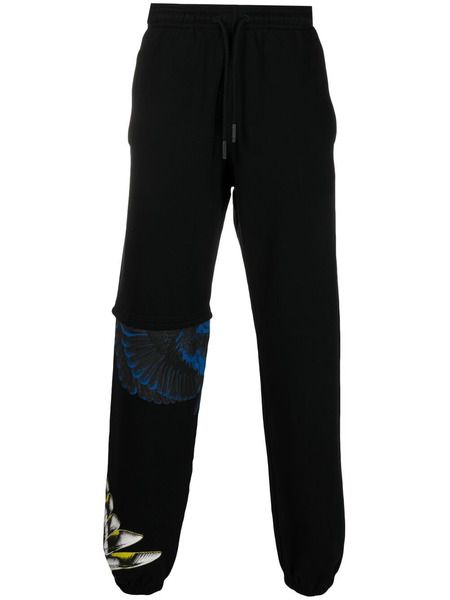 Marcelo Burlon Мужские черные спортивные брюки с принтом Wings CMCH028S21FLE0011009