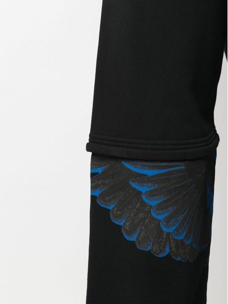 Мужские черные спортивные брюки с принтом Wings