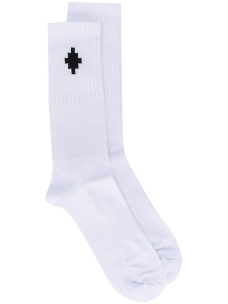 Белые носки Cross с логотипом Marcelo Burlon CMRA010E20KNI0010110 фото-1