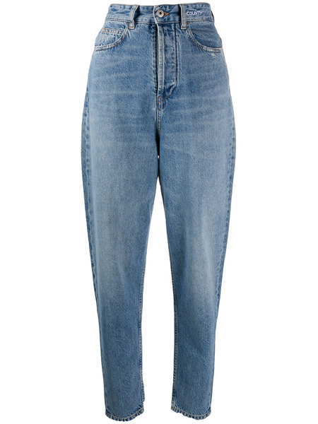 Зауженные джинсы-мом с завышенной талией Marcelo Burlon фото, С высокой талией