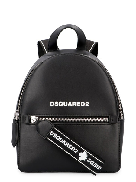 Черный кожаный рюкзак на молнии Dsquared2 фото, Рюкзаки