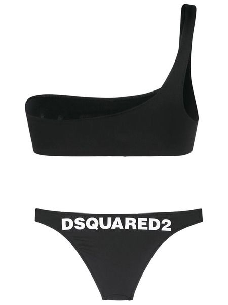 Черный купальник на одно плече Dsquared2 D6BYA2600ISA01 фото-2