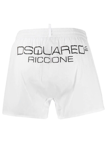 Белые шорты-плавки Riccione (Плавательные шорты) Dsquared2 D7B683090 фото-2