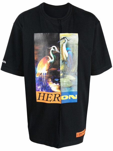 Черная футболка Split Light Herons Heron Preston HMAA029F21JER0021022 фото, Футболки