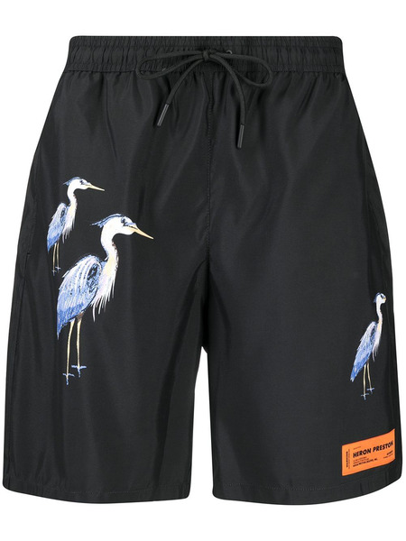 Плавки-шорты черного цвета с принтом Heron Preston, фото
