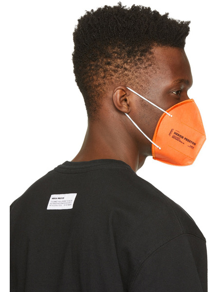 Оранжевая многоразовая маска с логотипом (Защитные маски) Heron Preston HMRG004S21FAB0012210 фото-5