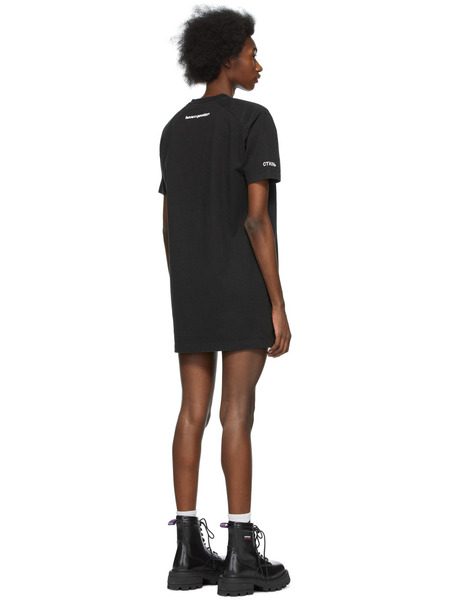 Черное платье-футболка с нашивкой-логотипом (Футболки) Heron Preston HWDB044R21JER0011001 фото-4