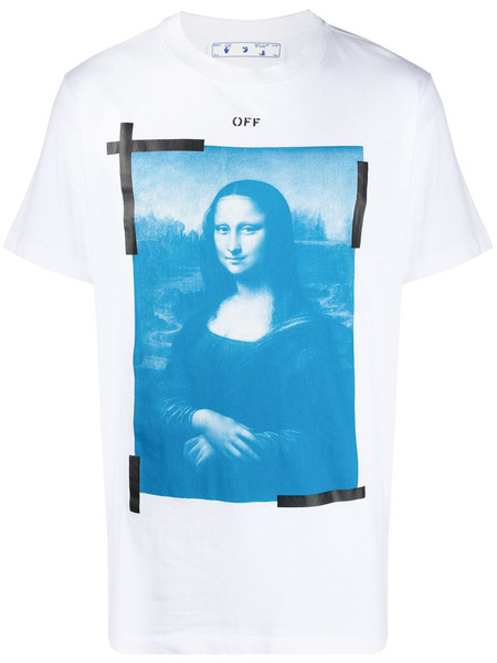 Белая футболка с принтом Mona Lisa Off-White фото, Футболки