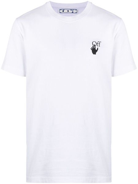 Белая футболка Marker с короткими рукавами и логотипом Off-White OMAA027R21JER0030125 фото, Футболки