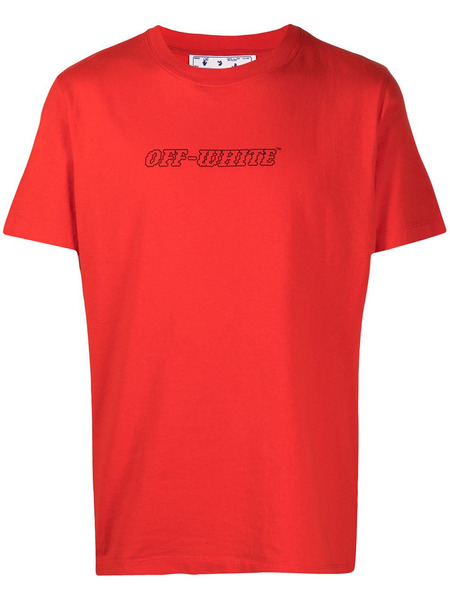 Красная футболка с графичным принтом Off-White OMAA027R21JER0112531 фото, Футболки