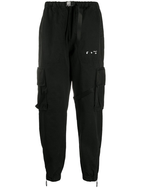 Черные спортивные брюки карго с логотипом Off-White OMCF004E20FAB0011001 фото, Брюки карго