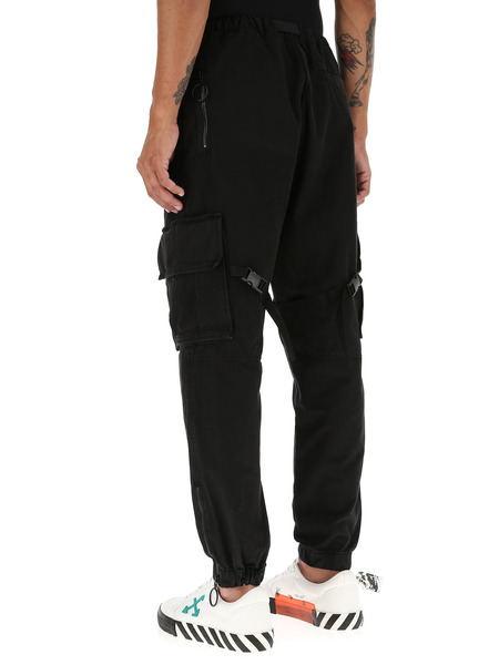 Черные спортивные брюки карго с логотипом (Брюки карго) Off-White OMCF004E20FAB0011001 фото-4