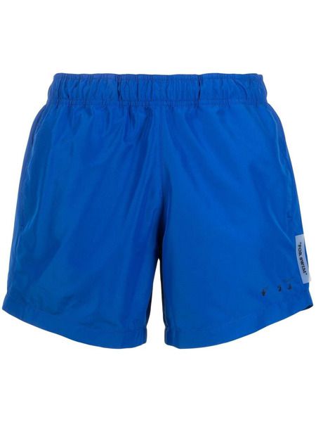 Синие плавки с логотипом Off-White фото, Плавательные шорты