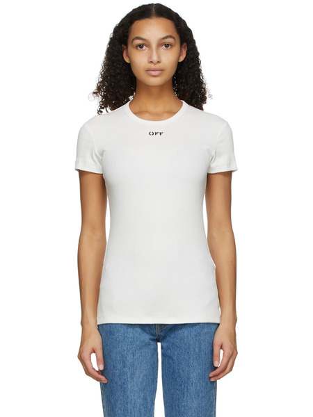 Белая базовая футболка Off-White - цена 8 168 грн Белая базовая футболка Off-White OWAA065S21JER0010100 фото, Футболки