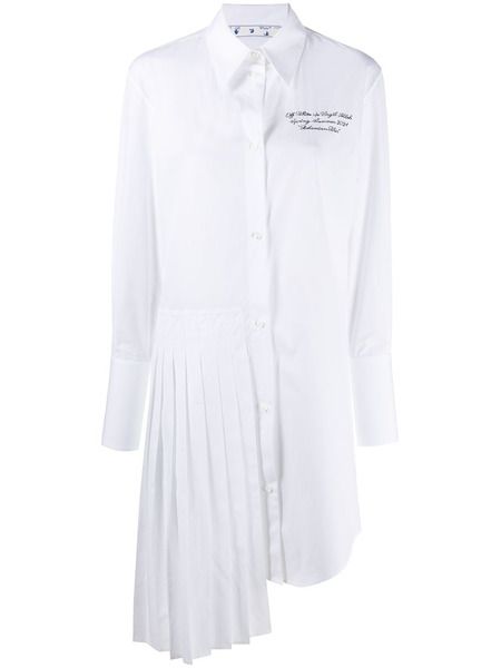 Off-White Платье-рубашка с вышитым логотипом OWDB280R21FAB0010110