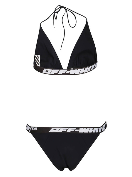Черный купальник бикини с логотипом (Раздельные купальники) Off-White OWFA018R207650681000 фото-2