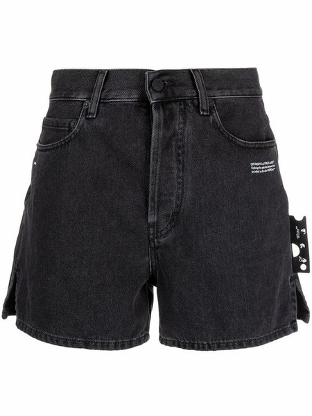 Черные джинсовые шорты средней посадки Off-White фото, Шорты