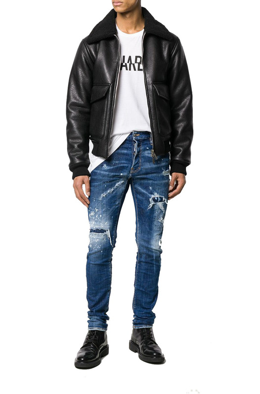 Черная дубленка из овчины Dsquared2, фото