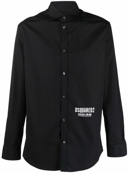 Черная рубашка с логотипом Dsquared2, фото