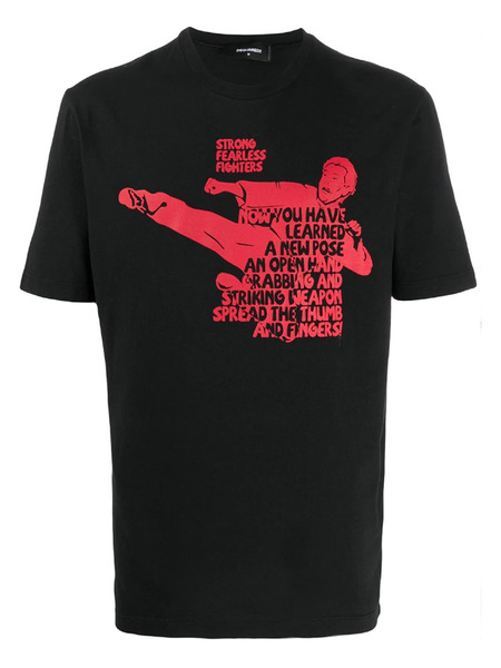 Черная футболка Bruce Lee с надписью Dsquared2, фото