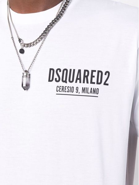 Белая футболка Ceresio 9 (Футболки и поло) Dsquared2 S71GD1116S23009 фото-5