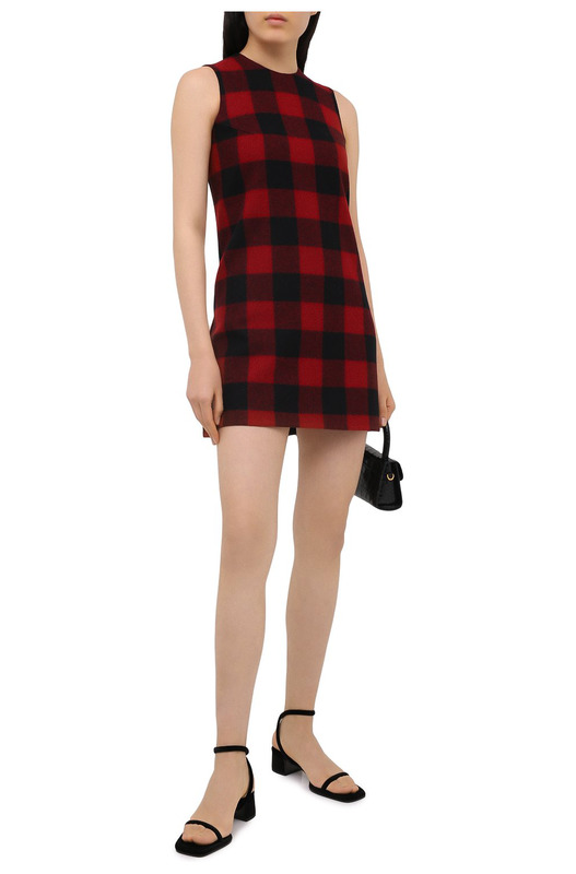 Шерстяное платье в клетку гингем Dsquared2, фото