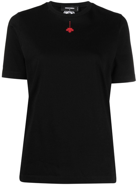 Черная футболка с принтом Maple Leaf Dsquared2, фото