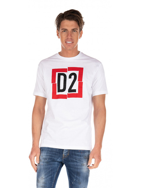Белая футболка с логотипом D2 (Футболки) Dsquared2 S74GD0826S22427 фото-2