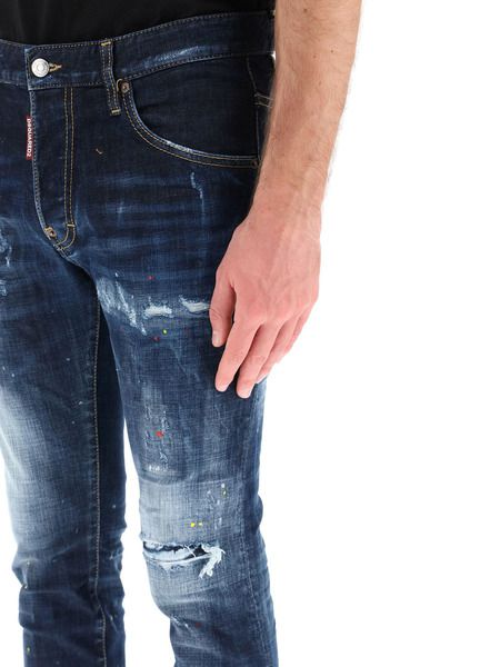 Темно-синие зауженные джинсы Skater Jean (Зауженные джинсы) Dsquared2 S74LB0835S30664 фото-6