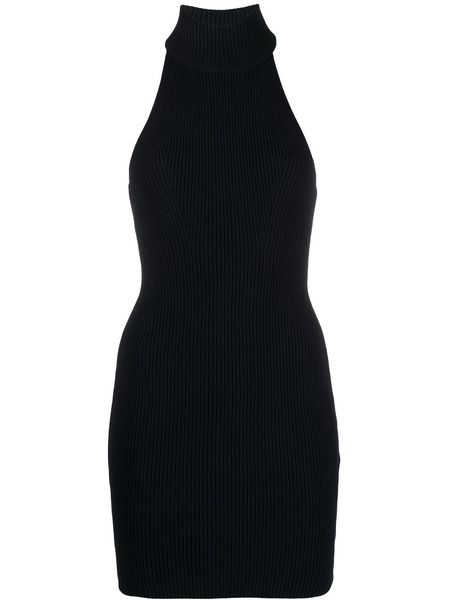 Черное платье мини с вырезом на спине Halter Dsquared2 S75CV0326S17605 фото, Короткие платья