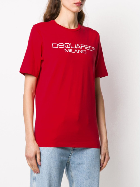 Красная футболка с принтом-лого Dsquared2 S75GD0082S22844 фото-2