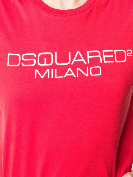 Красная футболка с принтом-лого Dsquared2 S75GD0082S22844 фото-5