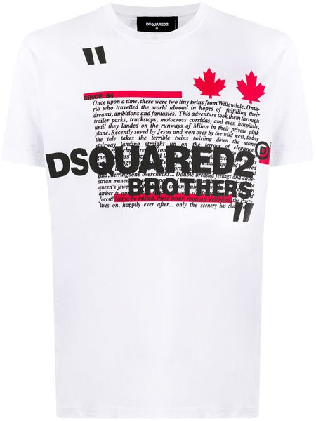 Белая хлопковая футболка Brothers (Футболки и поло) Dsquared2 S75GD0164S23009100 фото-1