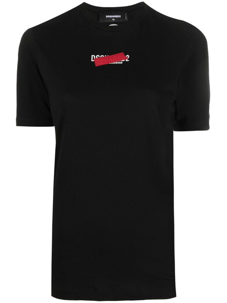 Черная футболка с логотипом Dsquared2, фото